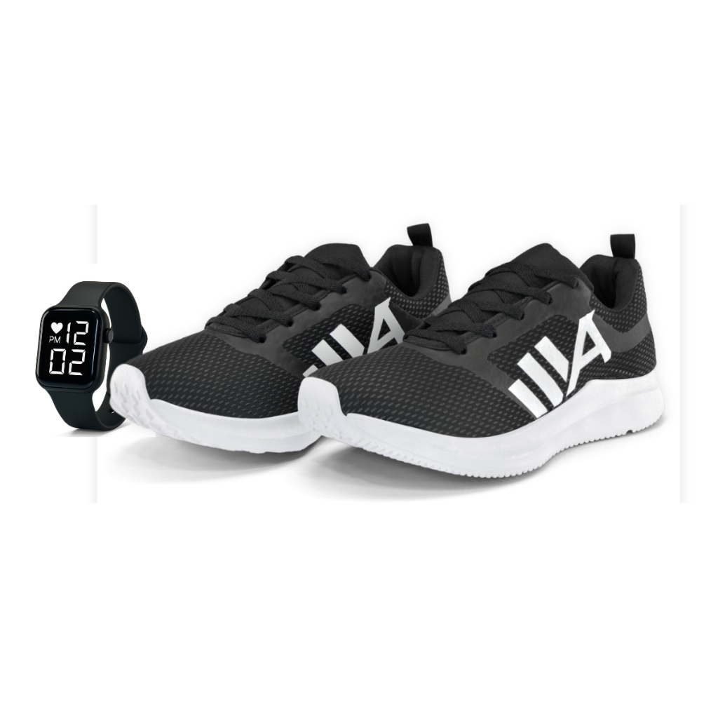 Tênis Masculino Casual Esportivo Academia Corrida Treinos Dia a Dia Caminhadas+ Relógio Digital