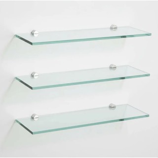 Kit 3 Prateleiras De Vidro Suporte Porta Shampoo Banheiro Organizador De Cozinha Incolor 40cm em Oferta na Shopee