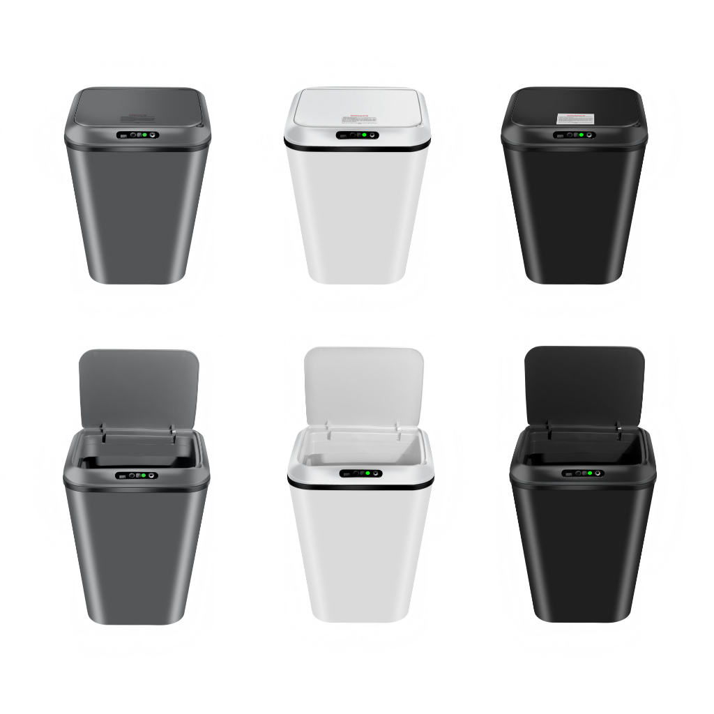 Lixeira Sensor Movimento Automático Inteligente Recarregavel Toque Cesto Lixo Casa 16 Litros