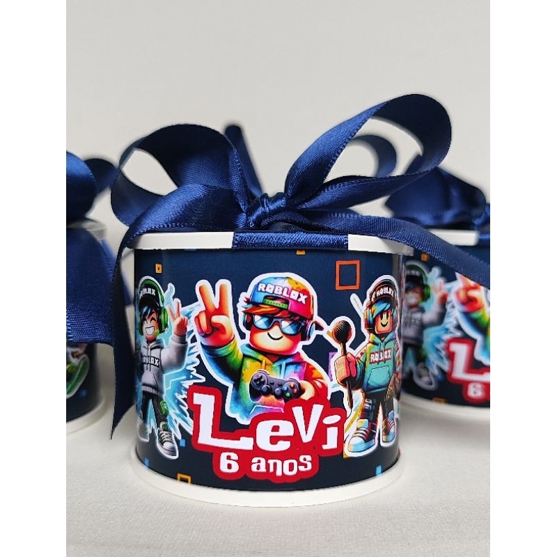 Tubolatas Personalizadas 5x6-ROBLOX COLORIDO MENINO - Lembrancinha Maternidade/Festa Infantil - DIVERSOS TEMAS