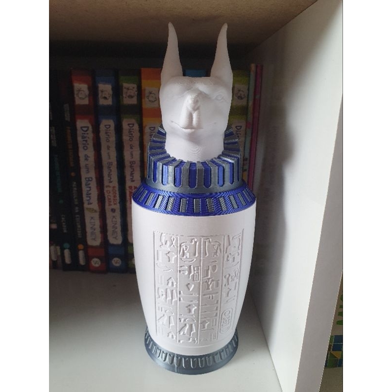 Vaso Canópico Cabeça de Lobo – Estilo Egito Antigo | Inspirado no Filme A Múmia