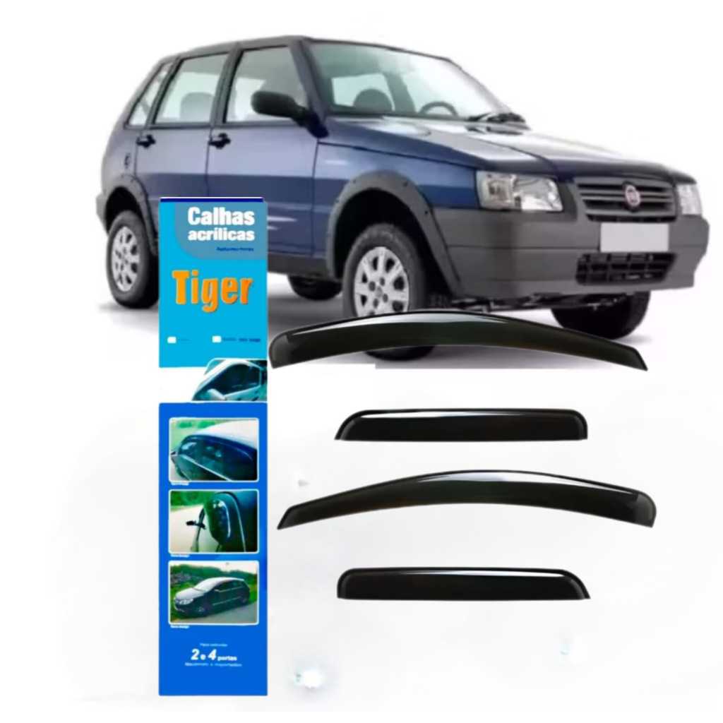 Calha de Chuva Uno Fire 4 Portas 2002/2013 em Oferta na Shopee