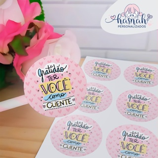 120 Adesivos rótulos empresa para seus Clientes tamanho 4x4 em Oferta na Shopee