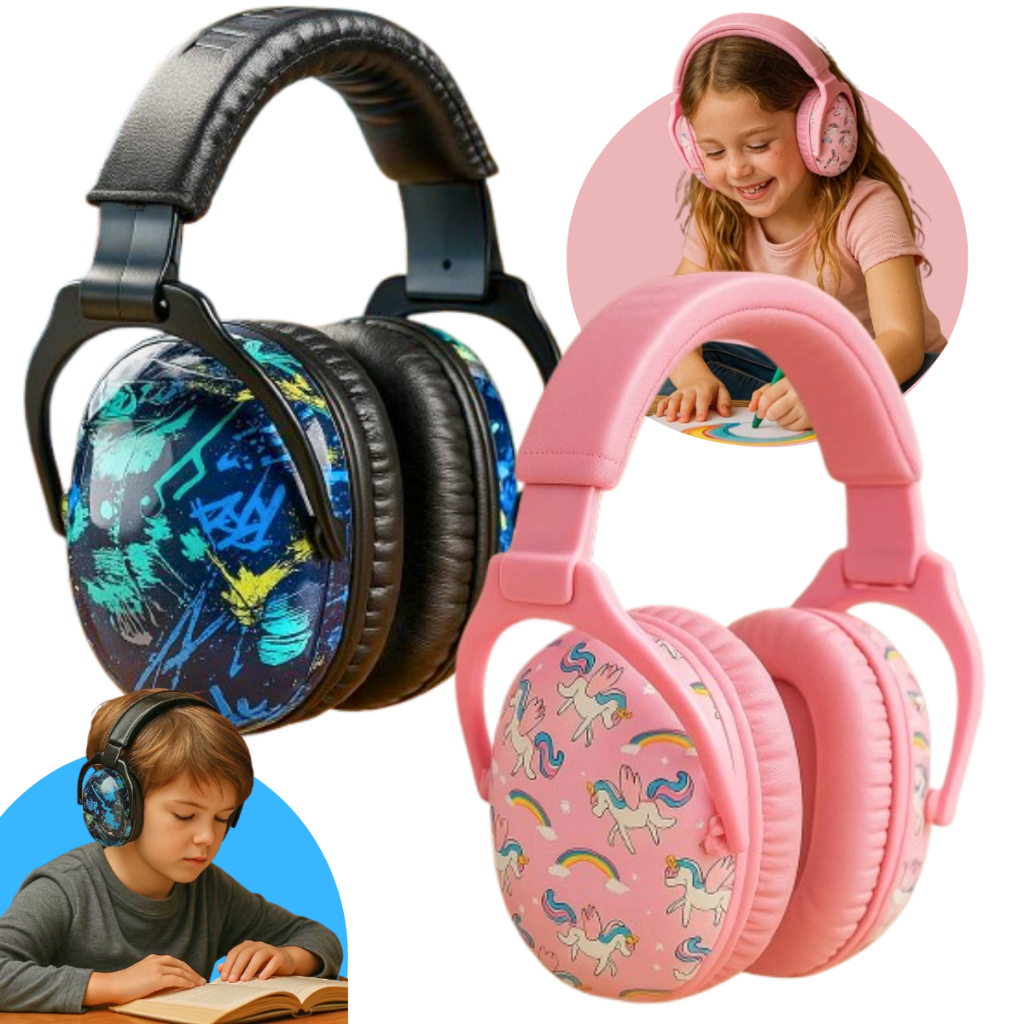 Abafador Autismo Infantil Fone Protetor de Som Ouvido Auricular Ruido Super Confortável Tdah Tea Autista