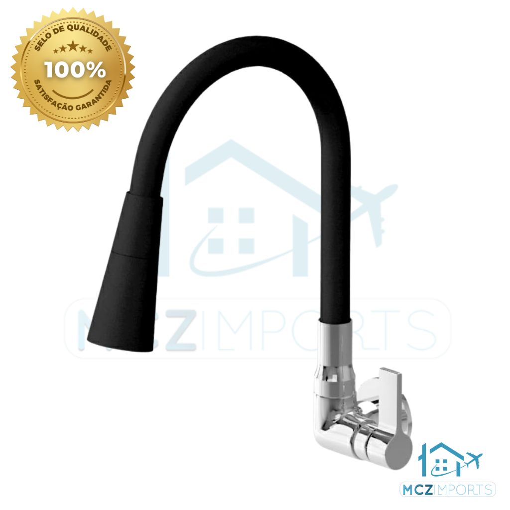 Torneira Cozinha Banheiro Parede Preta Flexível Duplo Jato Cone 1/4 de Volta em Oferta na Shopee