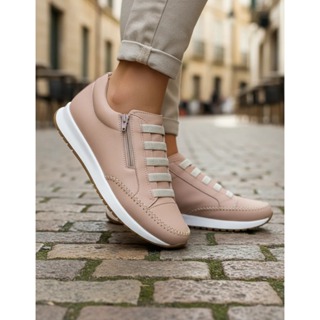 Tenis Casual Feminino Zíper Lateral Calce Fácil Moda Lançamento em Oferta na Shopee