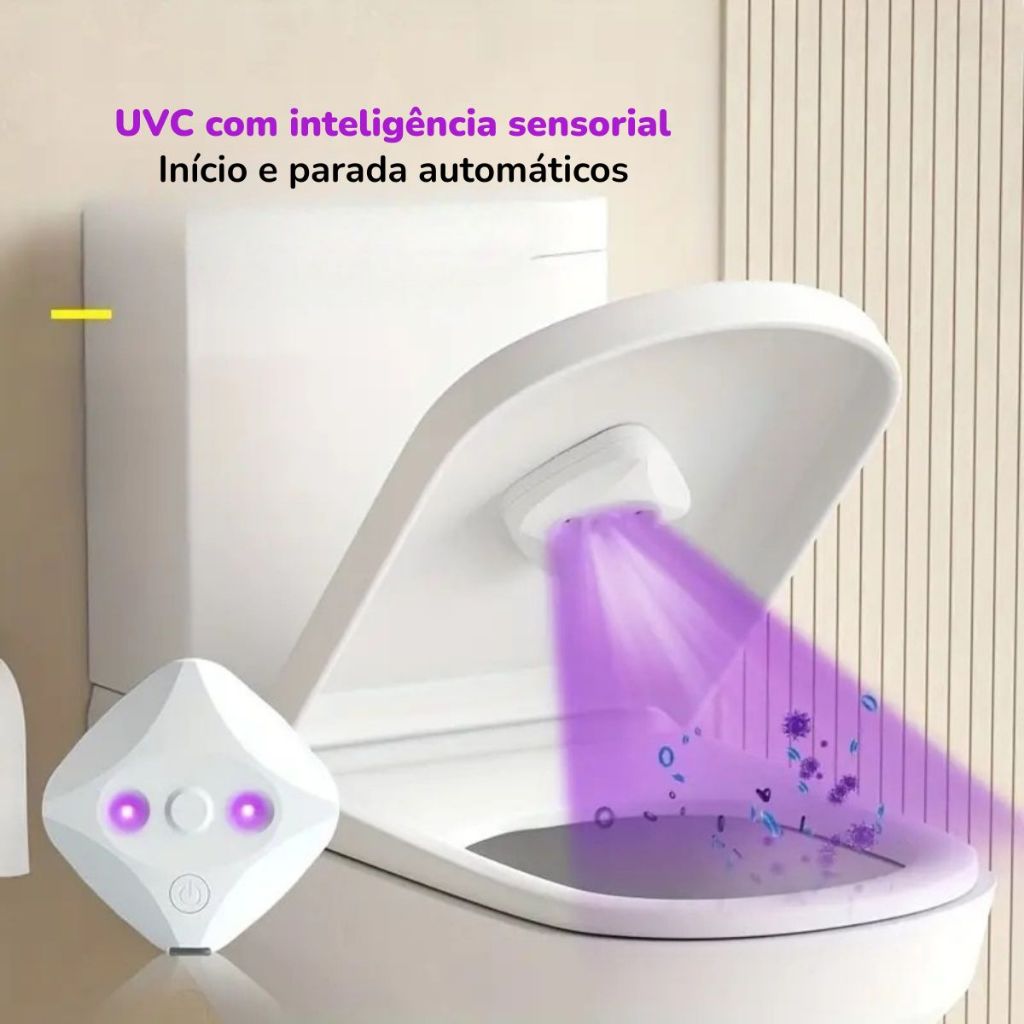 Esterilizador Vaso Sanitário Inteligente Aroma De Lavanda Luz Ultravioleta UVC Remoção de ...