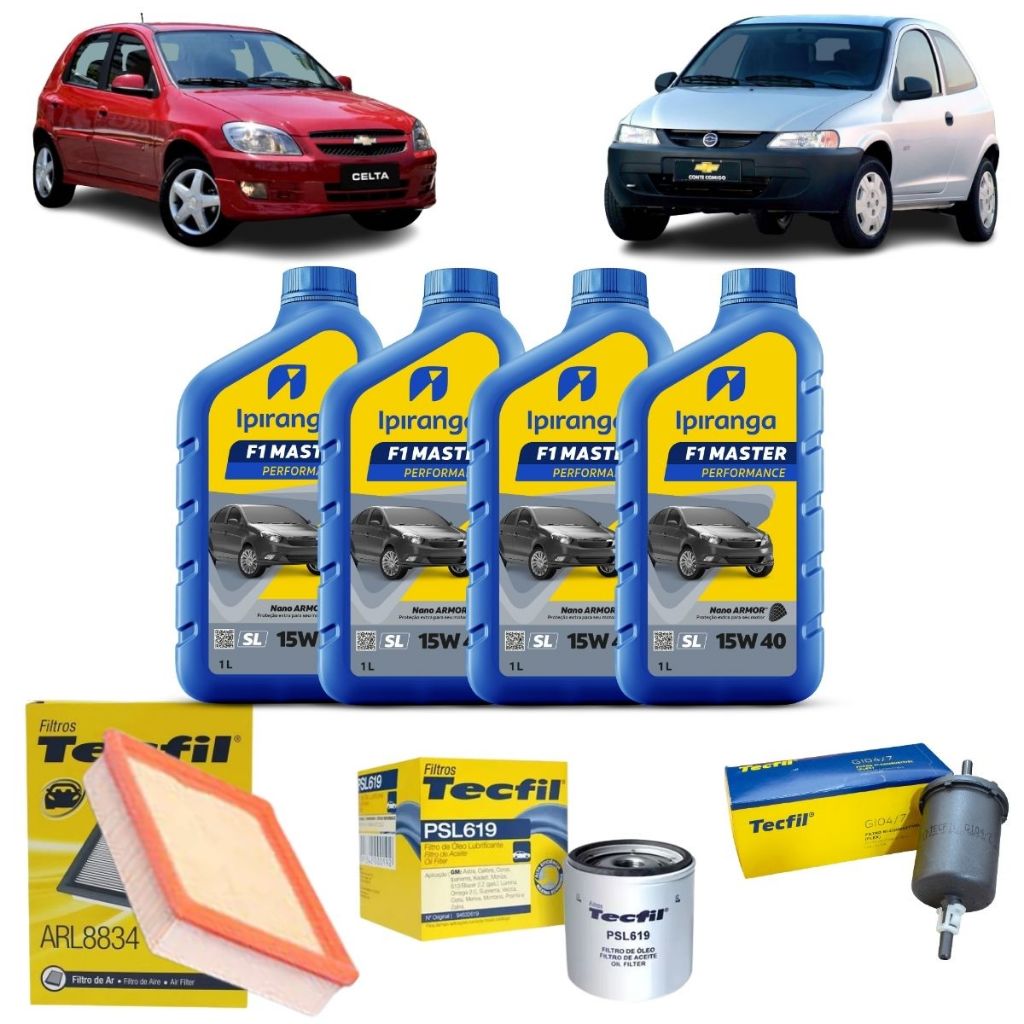 Kit Troca De Oleo E Filtro Celta Prisma 1.0 1.4 15w40 Ipiranga Semisintetico API SL revisão original em Oferta na Shopee