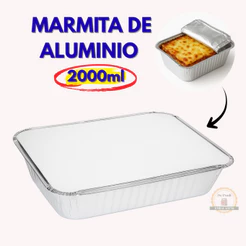 Embalagem de Alumínio 2000ml Tampa Metálica – Reforçada e Prática