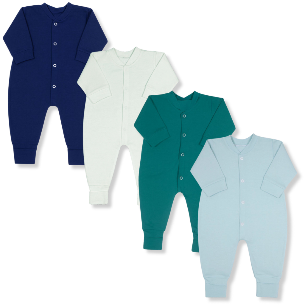 Kit 4 Peças Macacão Malha Liso Macio Bebe 100% Algodão Menino em Oferta na Shopee