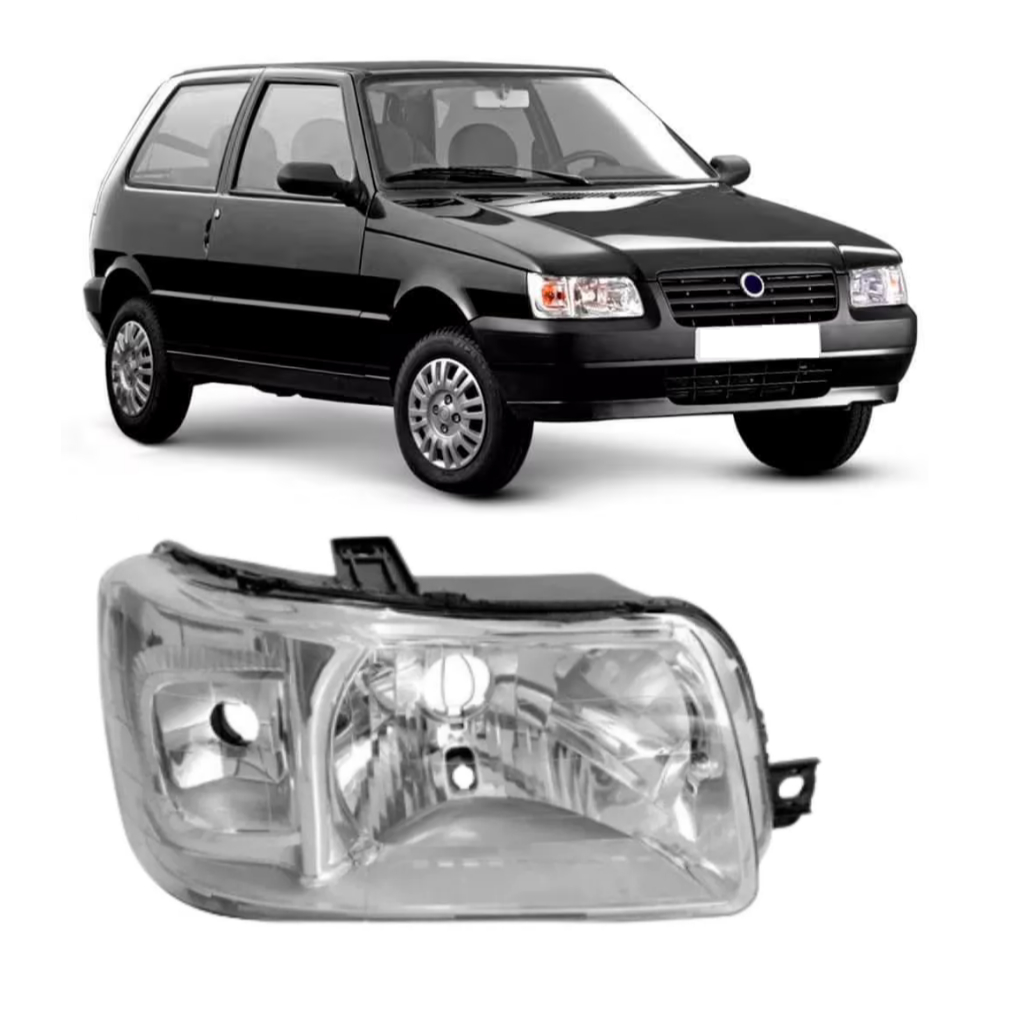 Farol Fiat Uno 2004 2005 2006 2007 2008 2009 2010 2011 2012 2013 Cromado em Oferta na Shopee