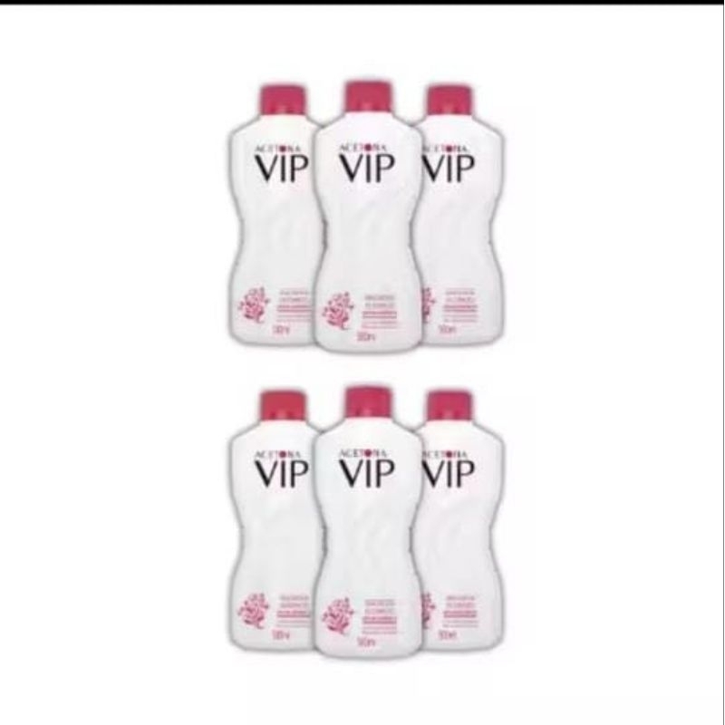 Kit c/6 Acetona-Removedor de esmalte Vip 500ml- Hiporalergênico
