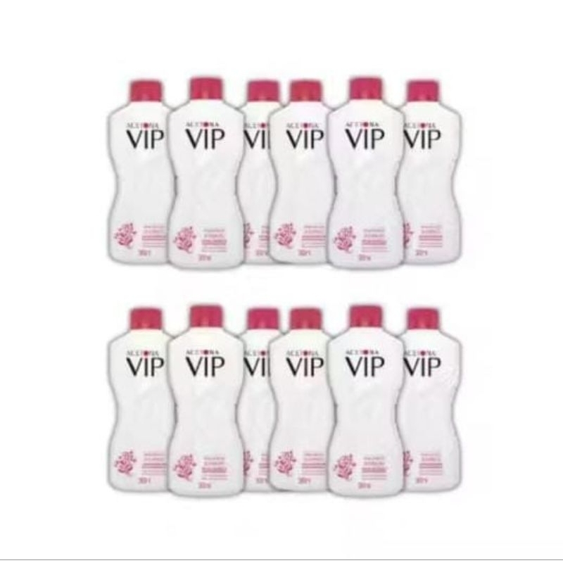 Kit C/12 Acetona-Removedor de esmalte Vip 500ml- Hiporalergênico