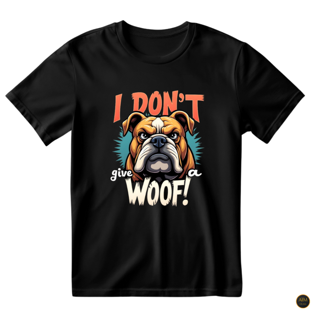 Camisa UnissexI Don´t Give A Woof Camiseta Estampada Cachorro Pit Bull 100% Algodão - Envio Imediato