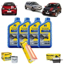 Kit Troca De Óleo Renault Sandero Clio Logan 1.0 16V 15w40 Ipiranga Semisintetico Revisão Original