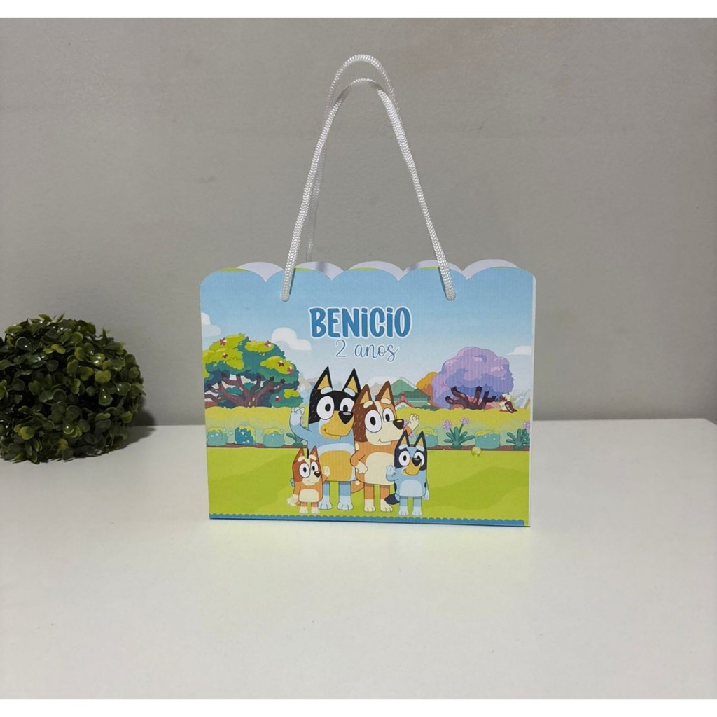 Sacola Bluey Personalizado | Sacolinha | Lembrancinha | Aniversário | PEGUE E MONTE FAZEMOS TODOS TEMAS.