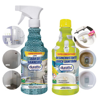 Kit Limpeza Pesada Banheiro Limpa Box e Vaso Sanitário 500ml Duratto