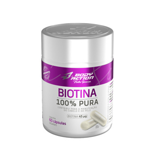 Biotina 100% pura 45mcg (60 cápsulas) - Body Action em Oferta na Shopee
