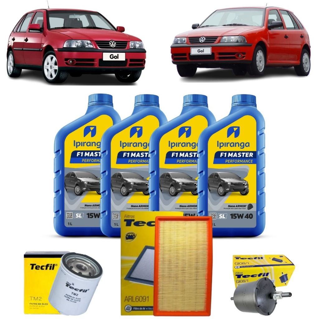 Kit Troca de Oleo E Filtros GOL Parati G2 G3 1.0 16V 15W40 Ipiranga revisão Original em Oferta na Shopee