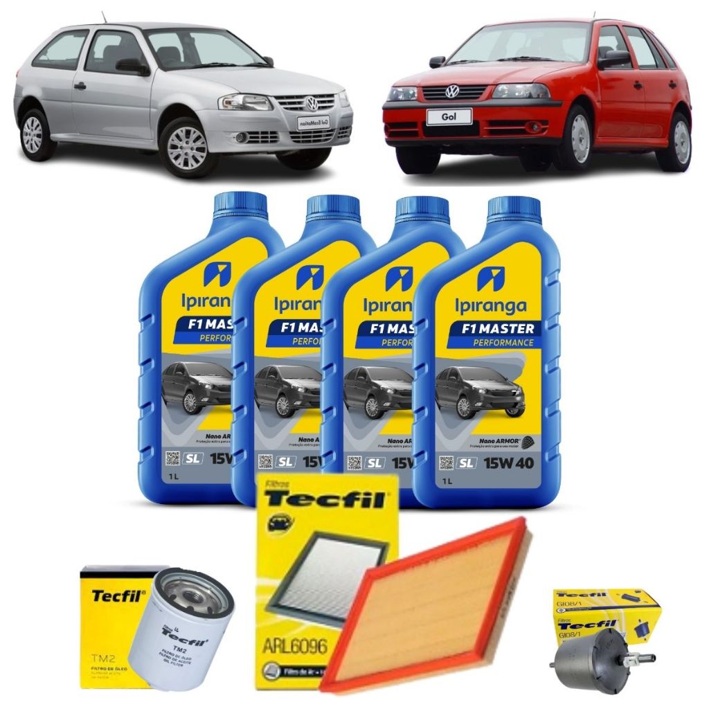 Kit Troca De Oleo E Filtros Gol Saveiro Parati G3 G4 1.0 8V 15w40 Ipiranga Semisintetico original em Oferta na Shopee