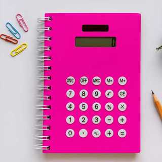 Caderno Com Calculadora Embutida Espiral 80 Folhas Anotações + Cálculo