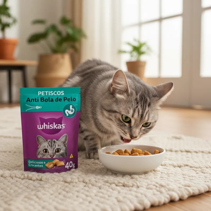 Petisco Whiskas Anti Bola Pelo Gatos Adultos 40g