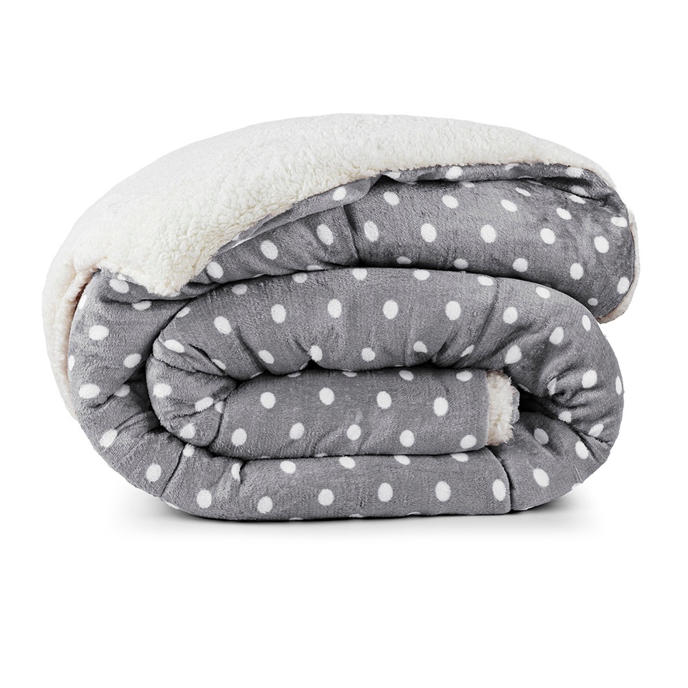 Coberdrom Dupla Face Sherpa Plush Cobertor Edredom Solteiro Casal Queen King Petit Poá