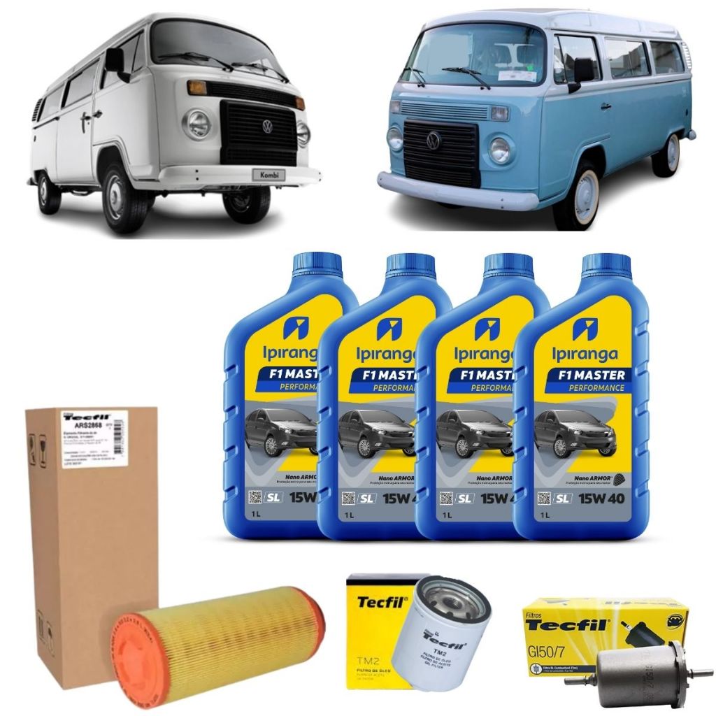 Kit Troca De Oleo E Filtros Kombi 1.4 Flex 15w40 Ipiranga revisão original Volkswagen original em Oferta na Shopee
