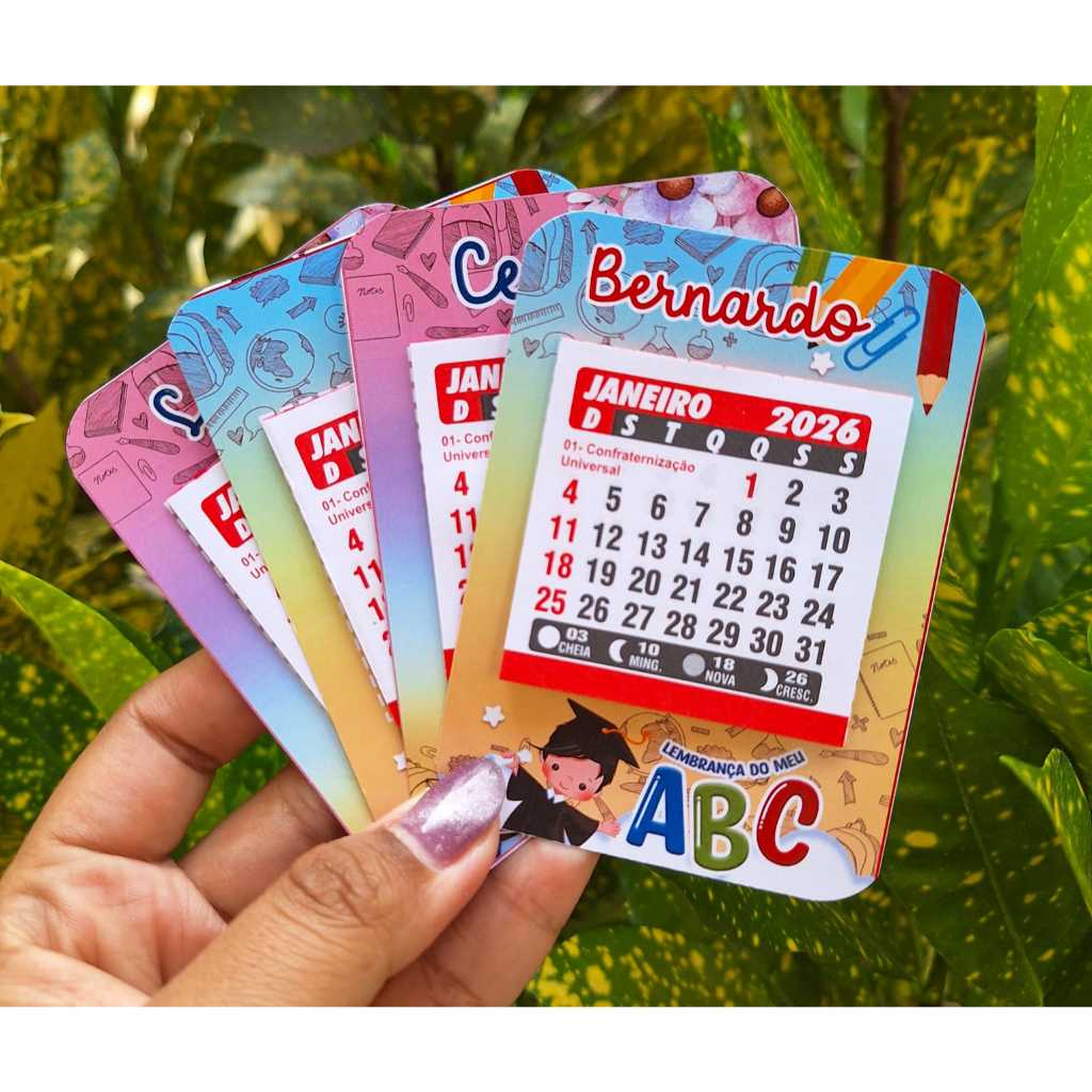 Mini Calendário Imã de Geladeira Formatura ABC Infantil – Lembrancinha Escolar Personalizada-Natal-Decoração natal-Mimos