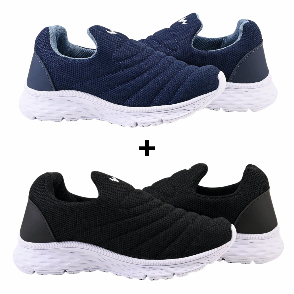 Kit Tênis Infantil Menino Escolar Sem Cardaço Leve Confortável em Oferta na Shopee