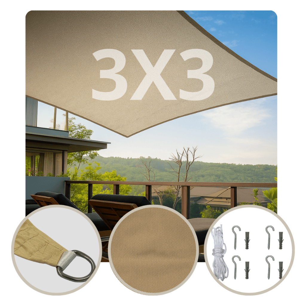 Lona Tela Toldo Sombrite 90% Shade jardim 3x3 Piscina Pergolado Sombreiro Tenda