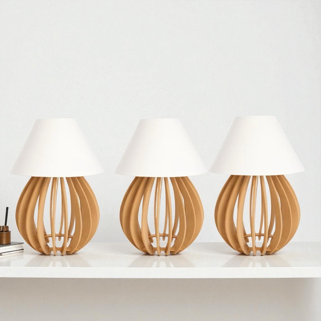 Iluminaria De Mesa Abajur De Cabeceira Moderno Em Madeira Para Sala Quarto Escritório