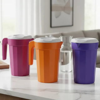 Conjunto 10 Jarras 2L Tampa Branca Multiuso Para Servir Cozinha Prática em Oferta na Shopee