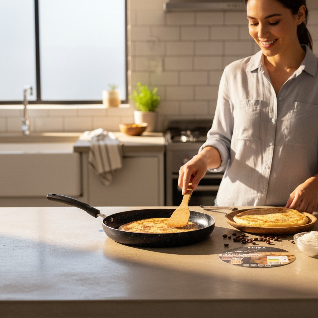 Frigideira Antiaderente 26cm Panqueca Crepe Tapioca Indução Alumínio Reforçado Cabo Ergonômico Preta