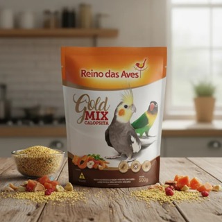 Ração Calopsita Gold Mix 500gr - Reino Das Aves - Sementes em Oferta na Shopee