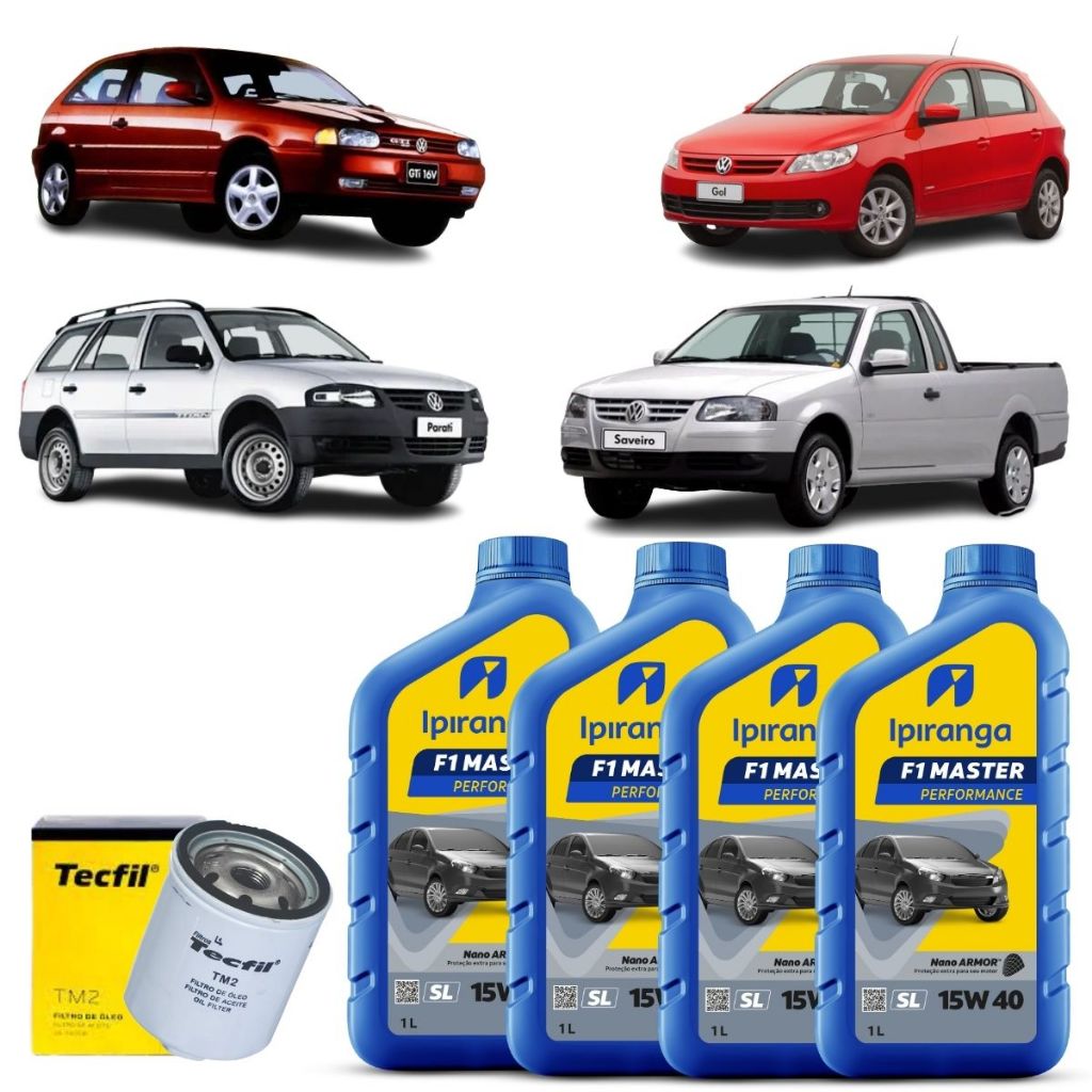 Kit Troca De Oleo E Filtro Gol Saveiro Voyage Parati Fox G2 G3 G4 G5 G6 1.0 1.6 15w40 Ipiranga em Oferta na Shopee