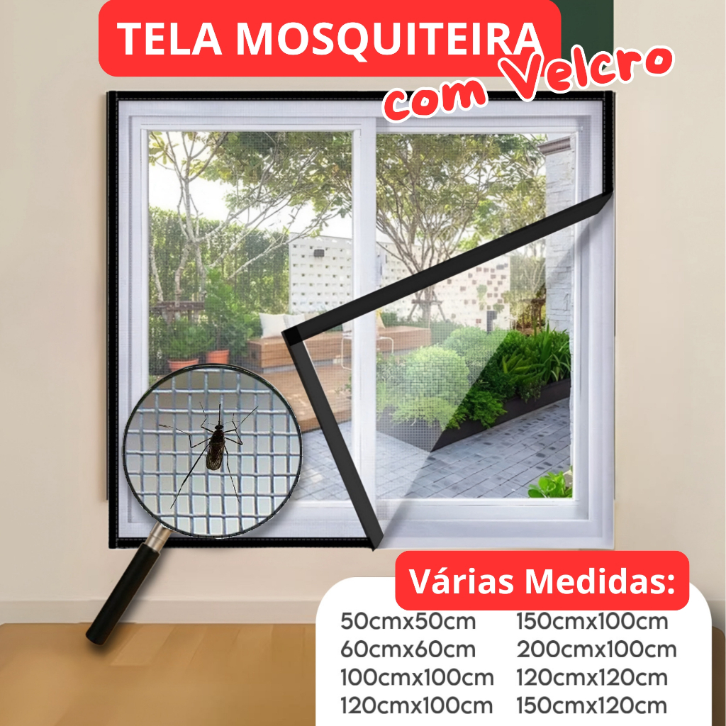 [Pedidos Personalizados] Tela Mosquiteira em Fibra de Vidro com Velcro Para Janelas em Oferta na Shopee