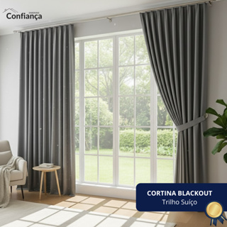 Cortina Blackout Tecido 6 Metros - Modelo para Trilho Suíço - Veda Luz em Oferta na Shopee