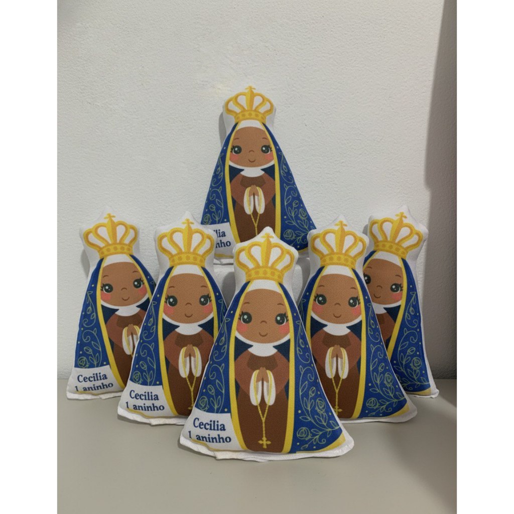 10 Almofadas Nossa Senhora Aparecida Personalizadas para Lembrancinha Aniversário Batizado 15cm fazemos todos temas