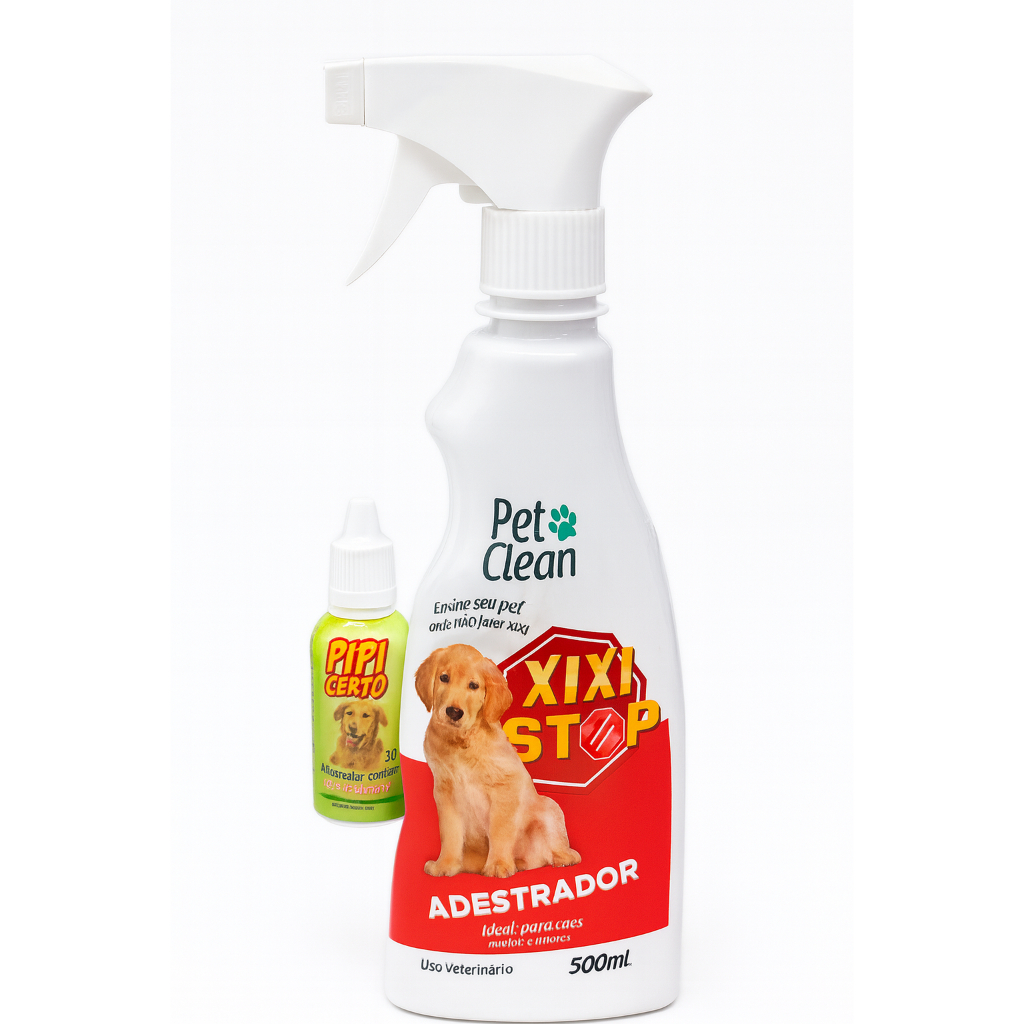 Kit Educador Sanitário Cachorro Pet Clean – Xixi Sim + Xixi Stop Adestrador Filhote Cão Adulto