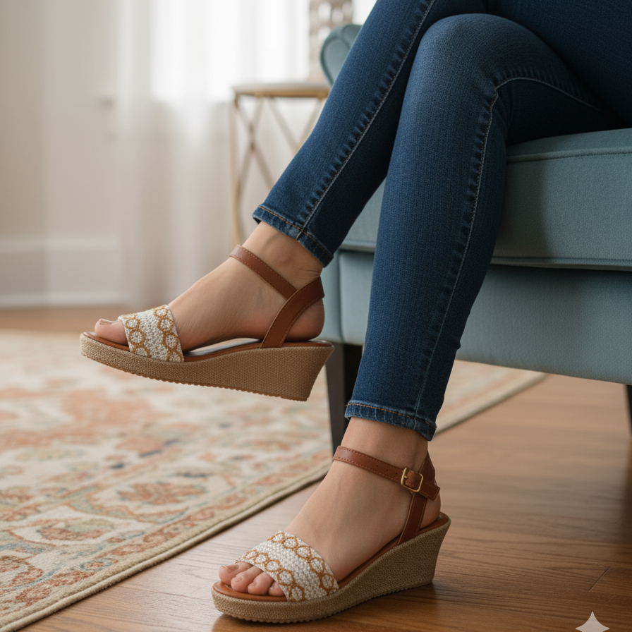 Aanabela Feminina Sandalia Baixa Salto Baixo Sandalia Feminina Aanabela Baixa Confortavel