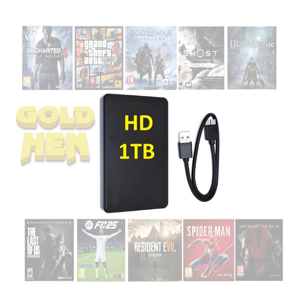 Hd Externo Slim 1TB Gamer para Goldhen