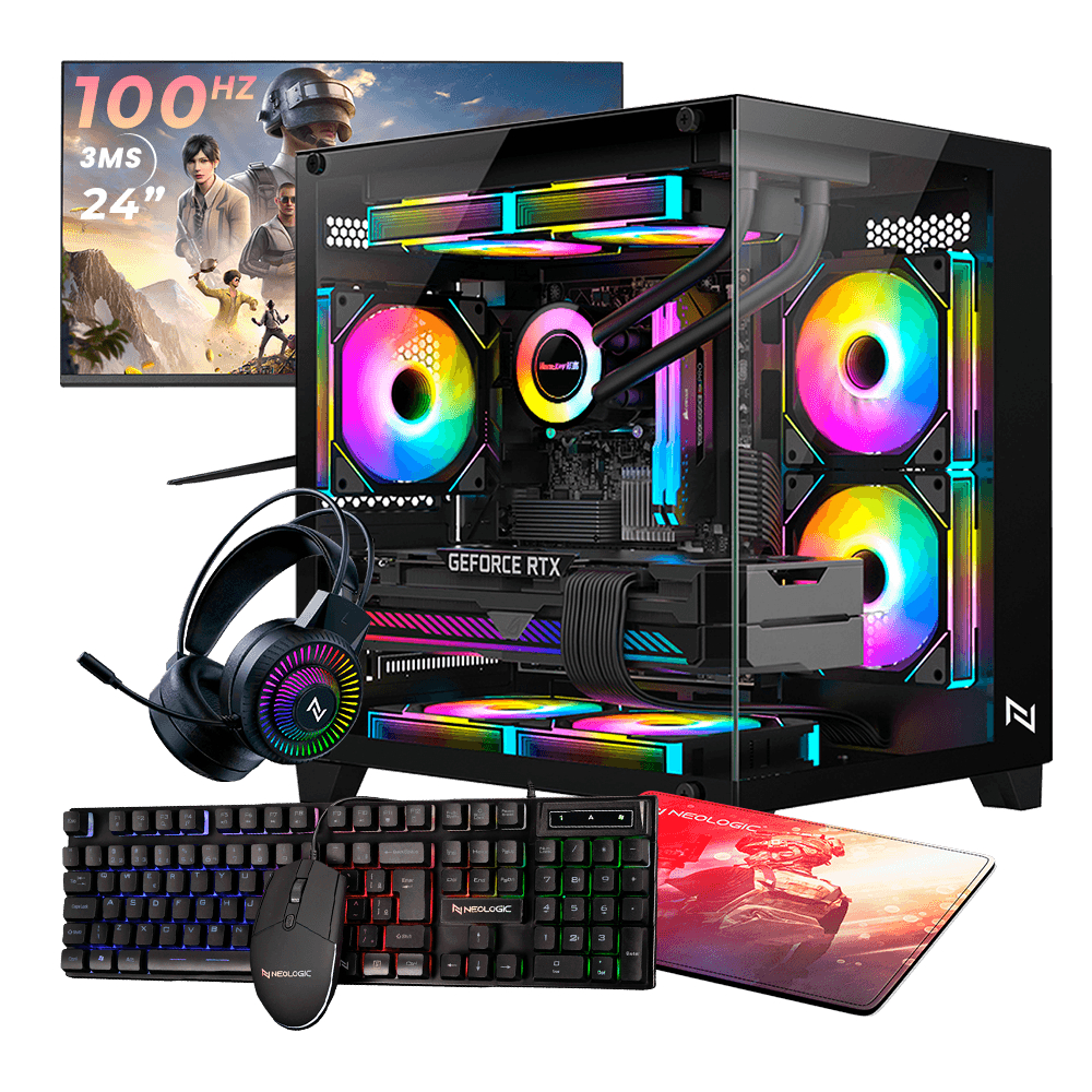 PC Gamer Completo Ryzen 5 5600GT 16GB SSD 480GB M.2 + Monitor 24” 100Hz |Pronto para Jogar NLI87596 em Oferta na Shopee