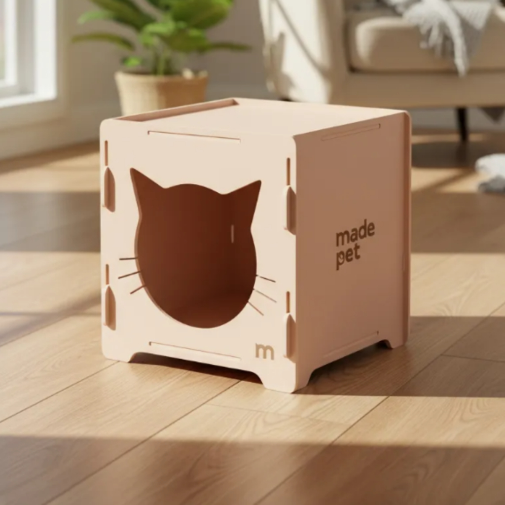 Casa Desmontavel Para Gato Com Carpete Arranhador Reforçado Toca De Gatos Caixa E Nicho Decorado Mdf