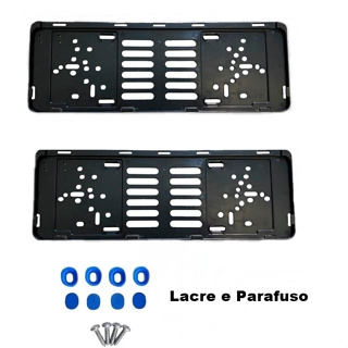 Suporte Moldura Placa De Carro Mercosul Com Lacre Parafuso em Oferta na Shopee