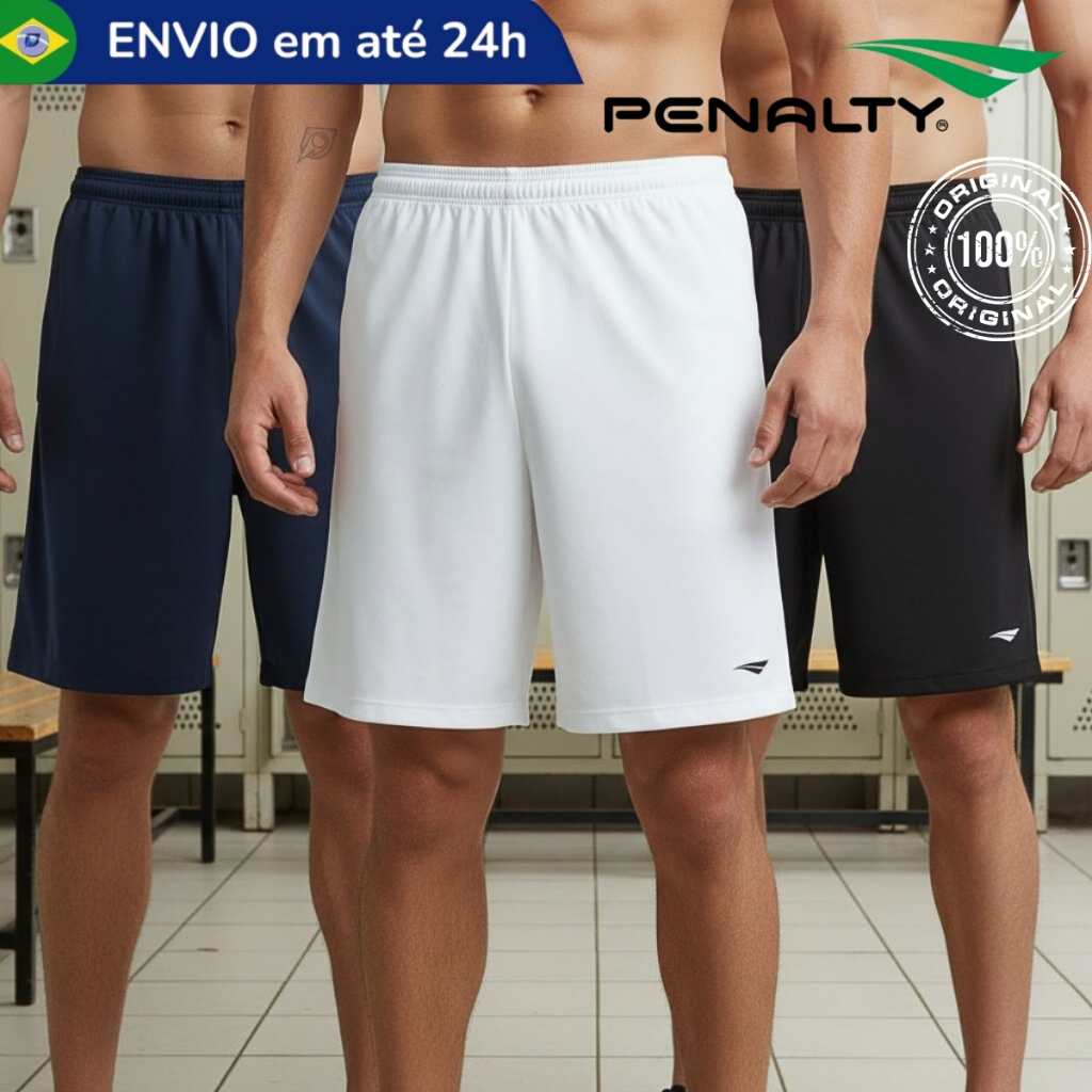 Bermuda Calção Short Penalty Esporte Academia Tecido Dry One Respirável Anti Odor Leve Futebol