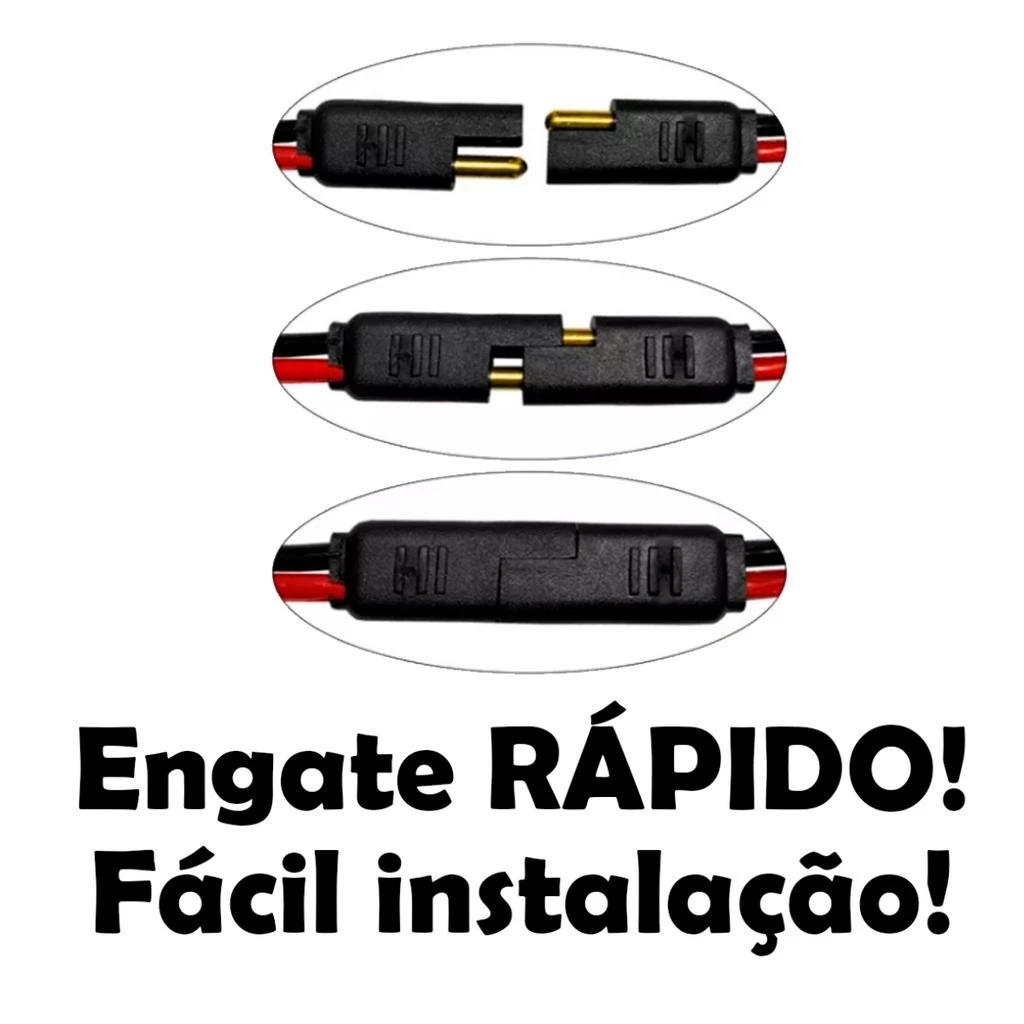 Chicote Conector Plug Engate Rapido 2 Vias Pino 4mm Caixa Som