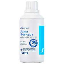 Água Boricada Farmax com 100ml com Gotejador