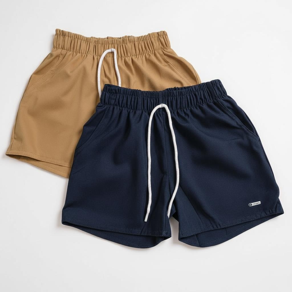 Kit 2 Bermuda Tactel com Elastano Short Praia Menino Infantil Juvenil Verão Tam 4 ao 16