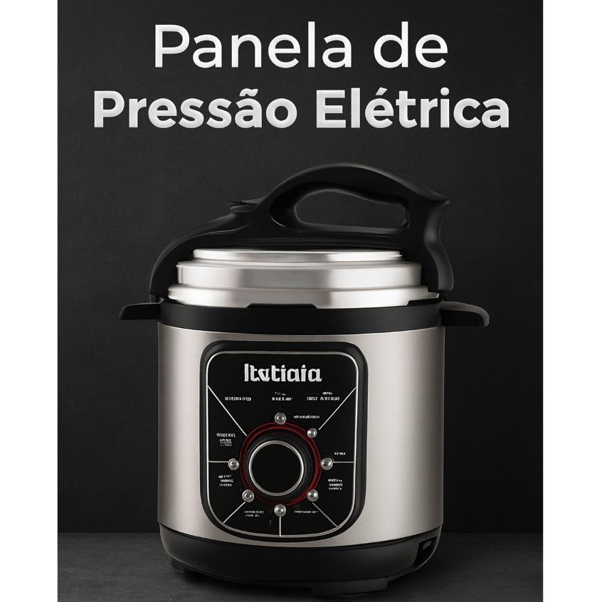 Panela Elétrica Itatiaia Essencial 3L Cozinha com Timer Potencia 700W e Design Preto Inox